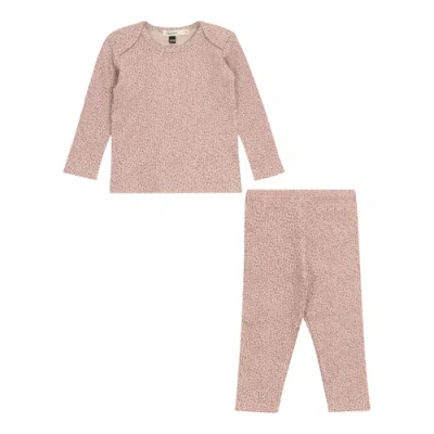 Fragile Leopard Print 2 Piece Long Sleeve Top And Pants Set In Multi