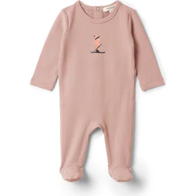 Fragile Kids'  Ski Print French Fleece Romper In Pink