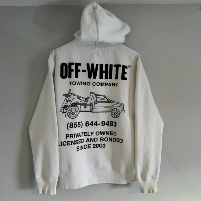Pre-owned Fragment Design X Off White 2016 Off-white X Fragment Towing Company Hoodie Pullover (size Medium)
