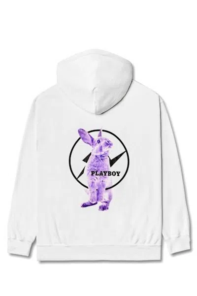 Pre-owned Fragment Meets Playboy Purple Bunny Hoodie In White