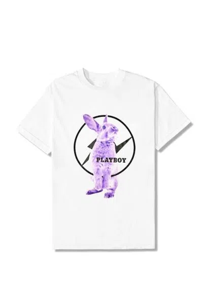 Pre-owned Fragment Meets Playboy Purple Bunny Tee Shirt In White
