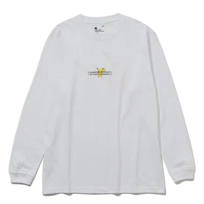 Pre-owned Fragment X Pokemon Pikachu Thunderbolt Project X Sequence Miyashita Park Long Sleeve Tee Shirt In White