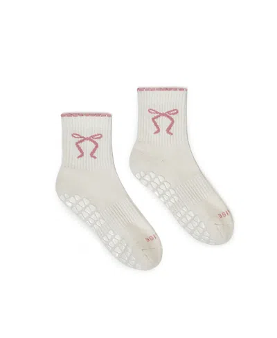 Fraise Coquette Grip Sock In White