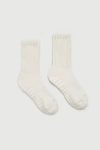 Fraise Ivory Slouch Grip Socks In White