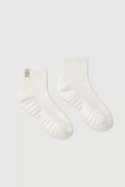 Fraise Quarter Crew Grip Sock In Soft White, Women's At Urban Outfitters
