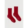 Fraise Script Grip Socks In Red