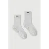 Fraise Script Grip Socks In Neutral