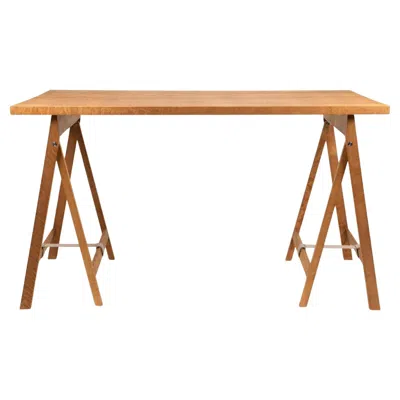Pre-owned Frama Contemporary Folding Flat Trestle Table By , Warm Brown Birch