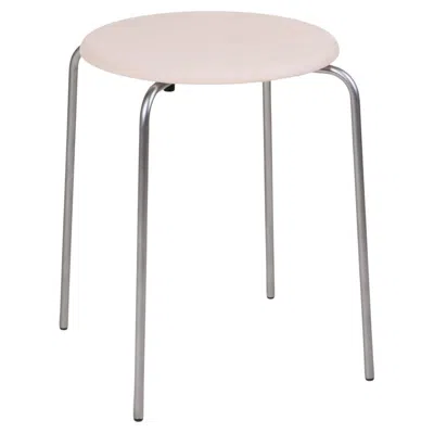 Pre-owned Frama Contemporary Stool 'petit Rond' Troels Grum-schwensen X , Steel And Leather In Gray