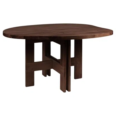 Pre-owned Frama Contemporary Trestle Dining Table 'farmhouse' By , Dark Oak, Pond In Brown