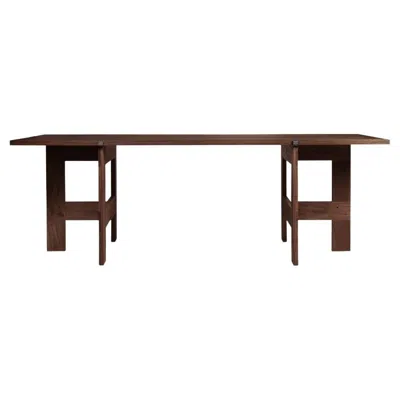 Pre-owned Frama Contemporary Trestle Table 'farmhouse' By , Dark Oak, L220 Planks In Brown