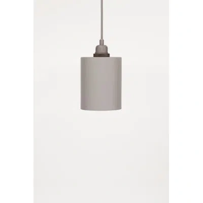 Frama Geometric Shade With Pendant Light - Cylinder Shade Grey In Gray;natural;gray