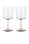 Frama Isle Stem Glass Set Of Two In Light Smoke
