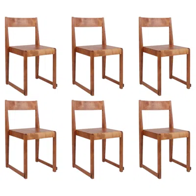 Pre-owned Frama Set Of 6 Stacking Dining Chairs 'chair 01' By , Warm Brown Birch