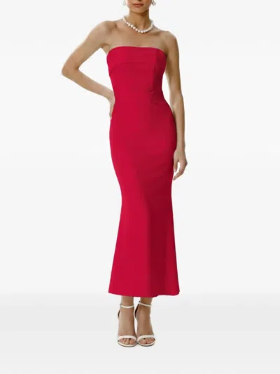 Framboise Asma Strapless Maxi Dress In Red