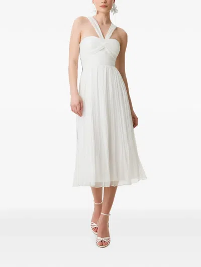 Framboise Emme Pleated Midi Dress In White