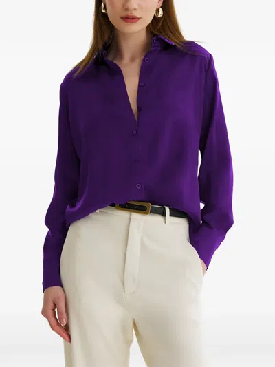 Framboise Fremont Silk Shirt In Purple