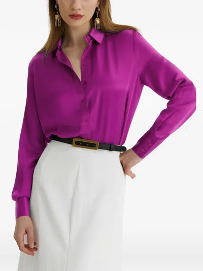 Framboise Fremont Silk Shirt In Purple