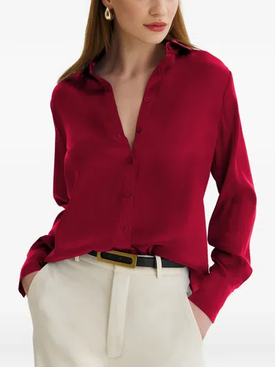 Framboise Fremont Silk Shirt In Red