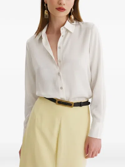 Framboise Fremont Silk Shirt In White