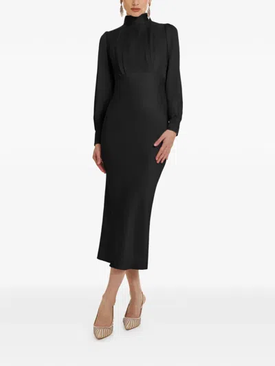 Framboise Jacob Mock-neck Long-sleeve Midi Dress In Black