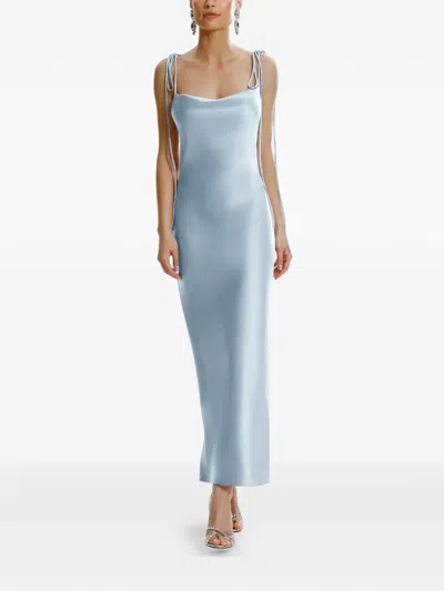 Framboise Jodie Tie Strap Maxi Dress In Blue