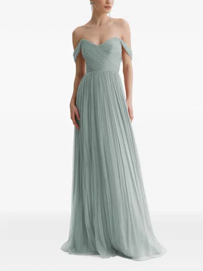 Framboise Kiros Pleated Maxi Dress In Blue
