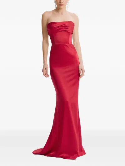 Framboise Lyris Strapless Maxi Dress In Red
