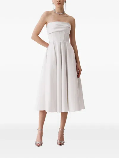 Framboise Napea Strapless Midi Dress In White