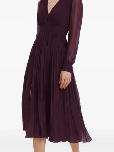 Framboise Pleated Midi Dress In Purple