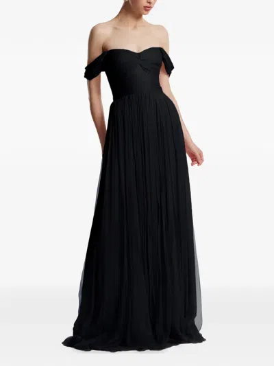Framboise Roselyn Off-the-shoulder Maxi Dress In Black