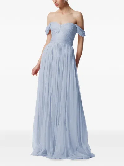 Framboise Roselyn Off-the-shoulder Maxi Dress In Blue