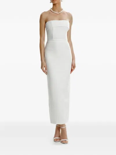Framboise Strapless Back Slit Dress In White