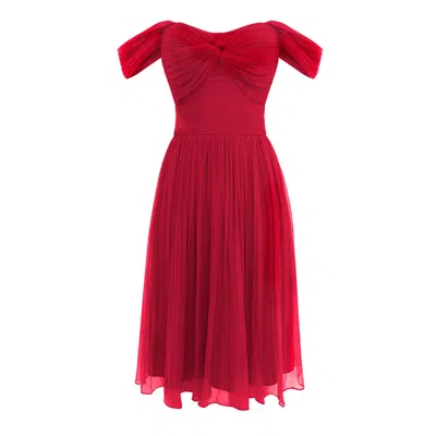 Framboise Women's Acosta Short Red Silk Dress
