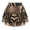Framboise Women's Brown Lavinia Linen Printed Mini Skirt In Brown
