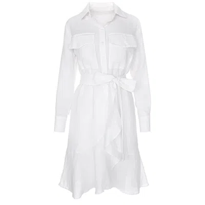 Framboise Women's Carina Midi White Linen Dress