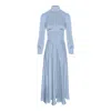 Framboise Women's Chabela Elegant Blue Silk Midi Dress In Blue