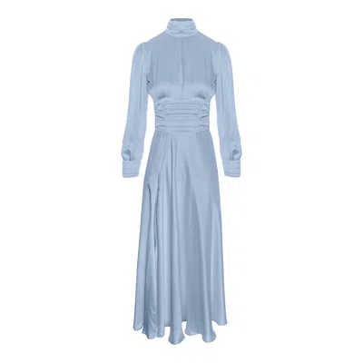 Framboise Women's Chabela Elegant Blue Silk Midi Dress