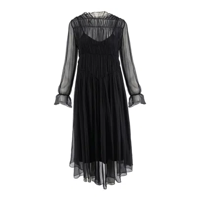 Framboise Women's Christina Midi Black Silk Dress