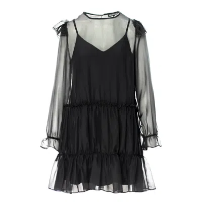 Framboise Women's Clarissa Short Black Silk Dress