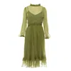 Framboise Women's Darla Midi Green Silk Dress In Green