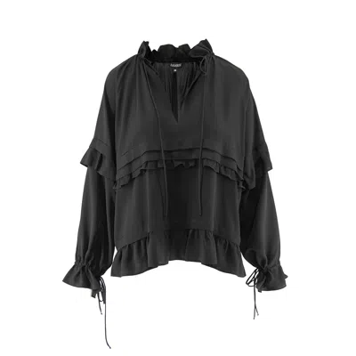 Framboise Women's Dayna Black Silk Blouse