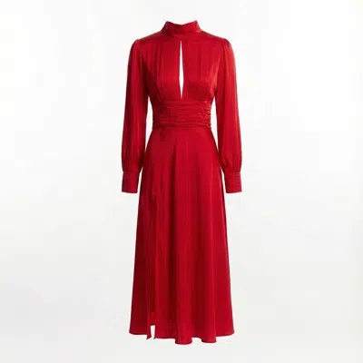 Framboise Women's Dunya Red Silk Midi Dress