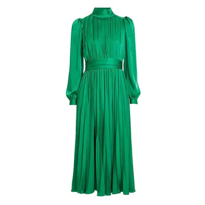 Framboise Women's Edena Elegant Green Midi Dress