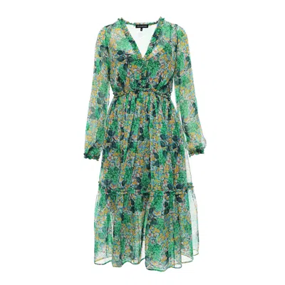 Framboise Women's Evelia Midi Silk Dress In Green