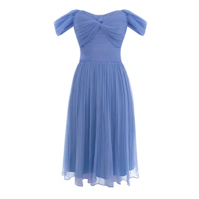 Framboise Women's Hart Blue Silk Short Elegant Dress