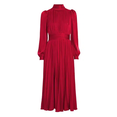 Framboise Women's Kabir Elegant Red Midi Dress