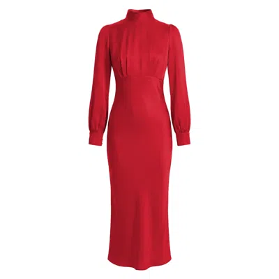 Framboise Women's Kiah Elegant Red Midi Dress