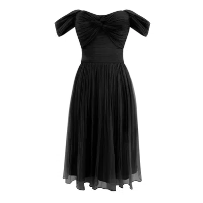 Framboise Women's Lorand Short Elegant Black Silk Dress