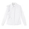 Framboise Women's Lotus White Cotton Shirt In White